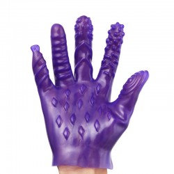 Silicone flirting multi-textured gloves