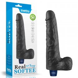 REAL SOFTEE Rechargeable Vibrating Dildo(Black) 10.0