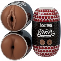    Slider Double-Ended Masturbator Ass and Vagina Brown